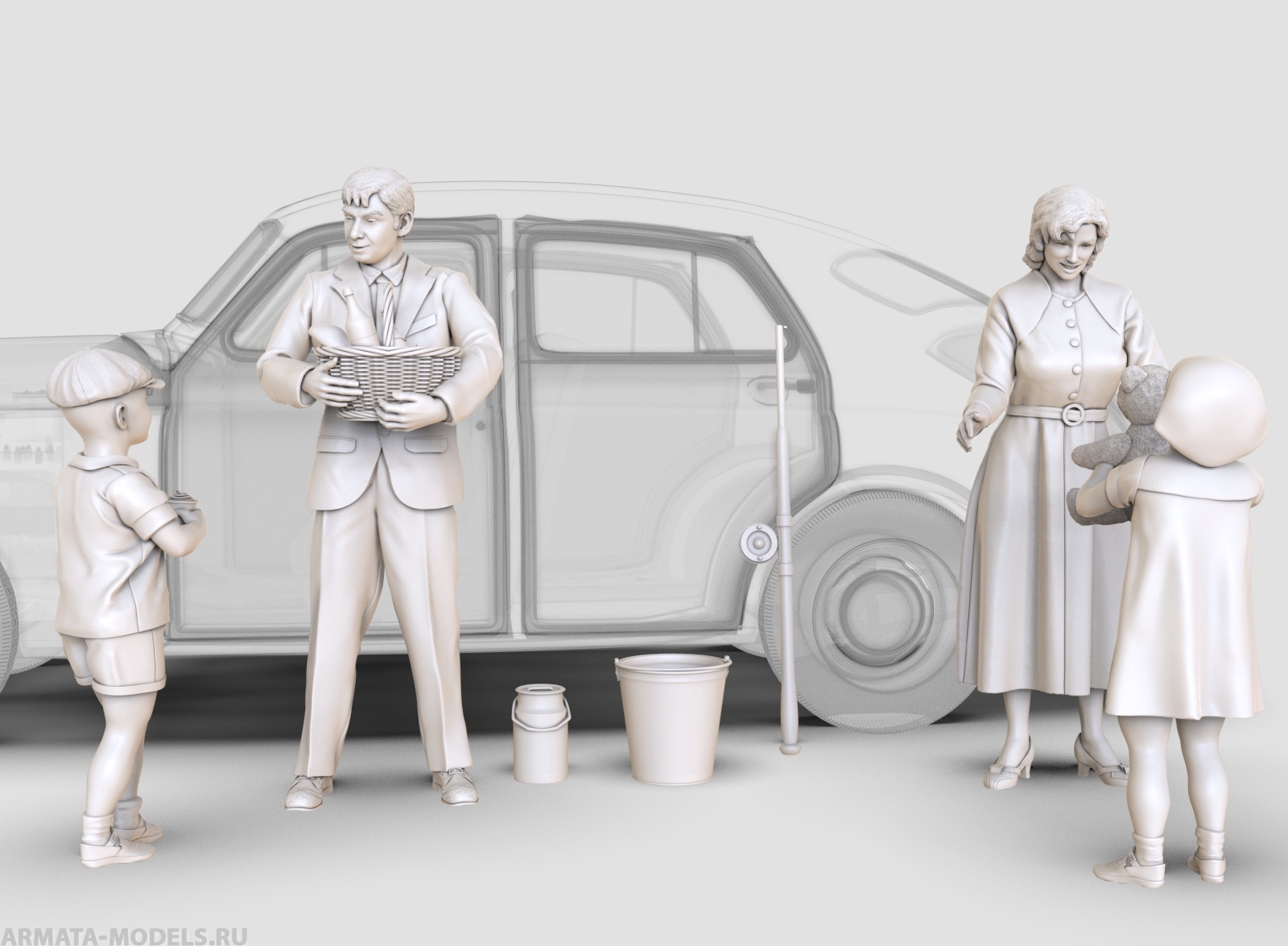 AM35678 Набор фигур «Семья» 4 шт + аксессуары