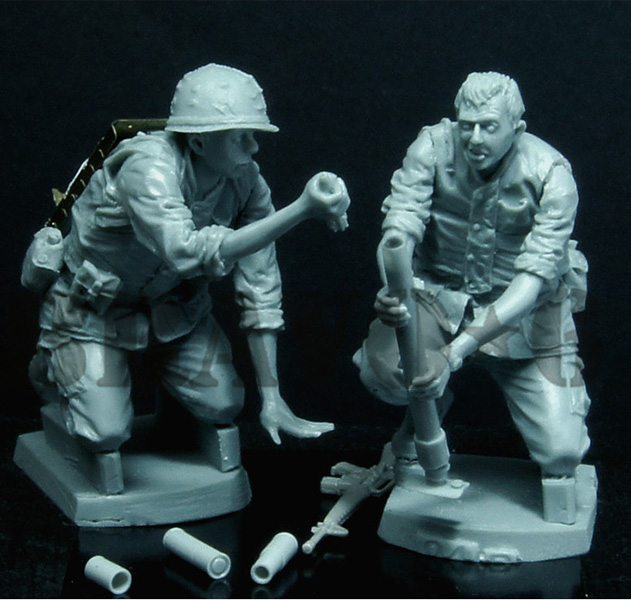 B6-35094 Миниатюра с фототравлением USMC Mortar Crew