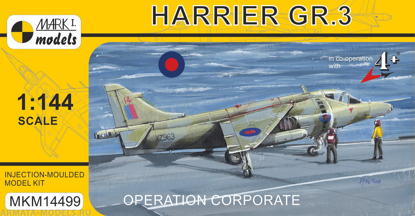 MKM14499 Самолет BAe Harrier GR.3 Operation Corporate The Hawker-Siddeley (MARK I Models) 1/144 Mark I Models
