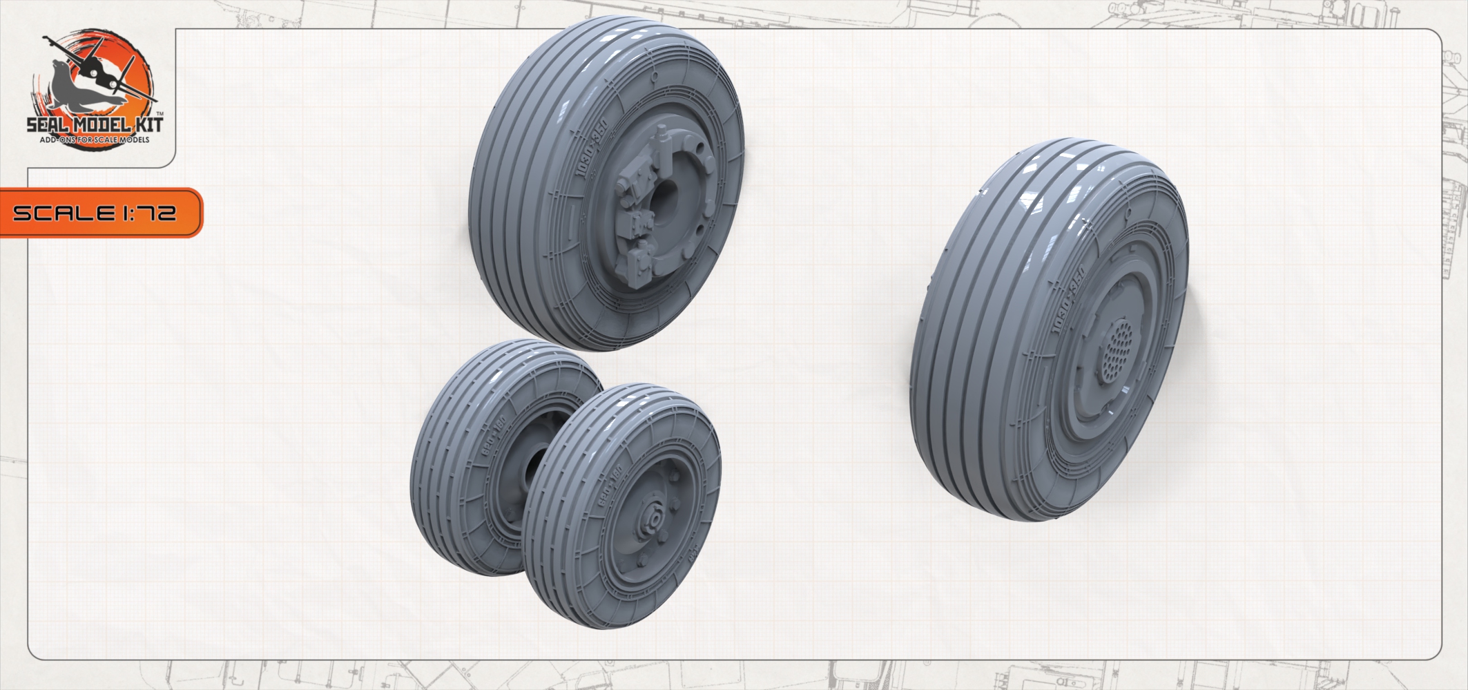 smk72062 Набор детализированных колес для Су-33/Су-35/Су-30 (Не для свободной продажи) Seal Model Kit
