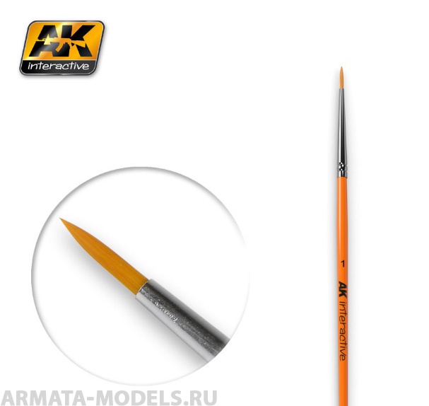 AK-603 Кисть художественная ROUND BRUSH 1 SYNTHETIC