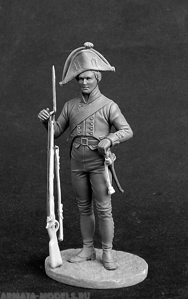 CHM-54216. Мушкетер пехотных полков, Пруссия 1800-07 гг. 54 мм. Материал - смола. Chronos Miniatures