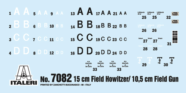 7082ИТ Пушка 15 cm Field Howitzer / 10,5 cm Field Gun Italeri