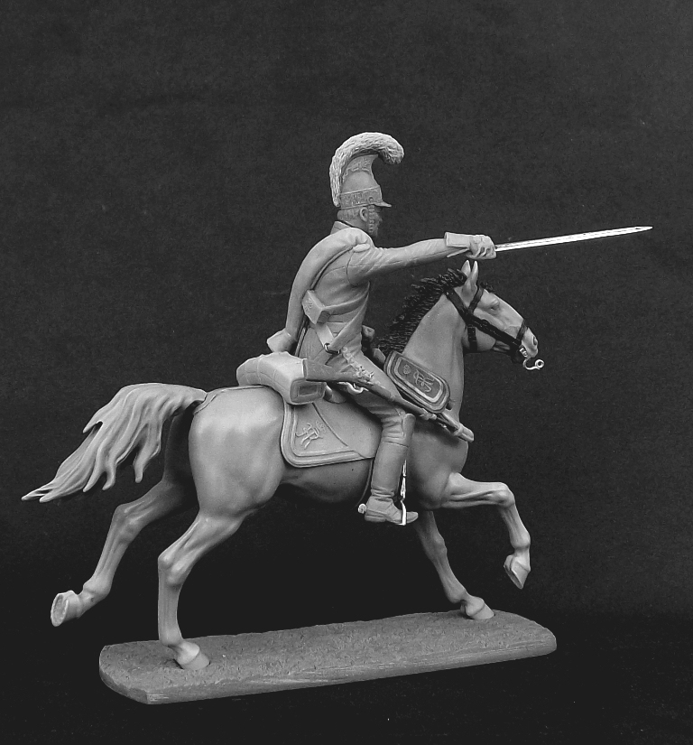 CHM-54212(M). Саксонский кирасир полка Гард Дю Кор, 1812 г. 54 мм. Материал - белый металл. Chronos Miniatures