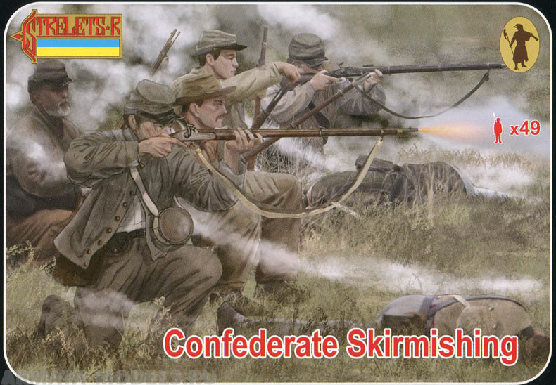 72158ST Фигуры Confederate Skirmishing 1/72 Strelets, 1/72 Strelets
