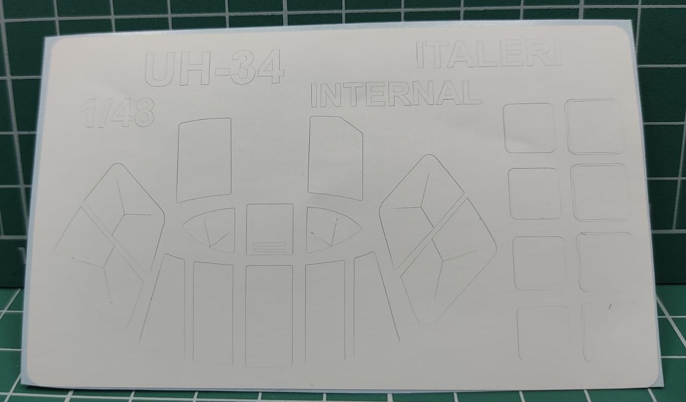 48234-1KV Окрасочная маска H-34A Pirate, H-34G.lll, UH-34J, UH-34D (ITALERI #2776, #2712) - (Двусторонние маски) + маски на диски и колеса