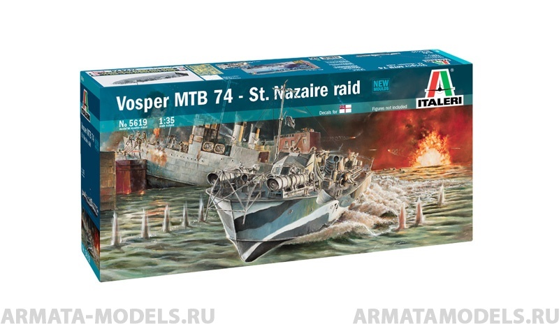 5619ИТ КАТЕР Vosper MTB 74 St. Nazaire Raid Italeri