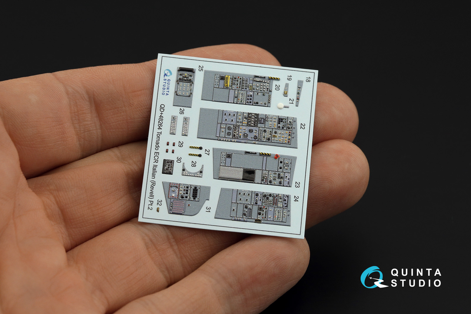 QDS+48264 3D Декаль интерьера кабины Tornado ECR Italian (Revell) (малая версия) (с 3D-печатными деталями)