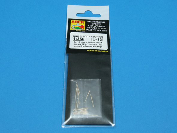 ABR-1:350-L-13  Дополнения для  Set of 16 pcs 105 mm SFLAK barrels used in C/33 mount for German ships для  1/350