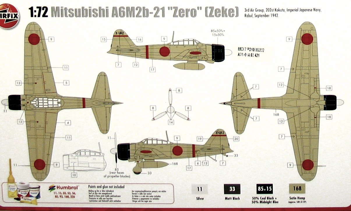 A01005A Mitsubishi A6M2b Zero Airfix