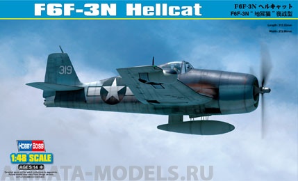 80340 Самолёт F6F-3N Hellcat Hobby Boss