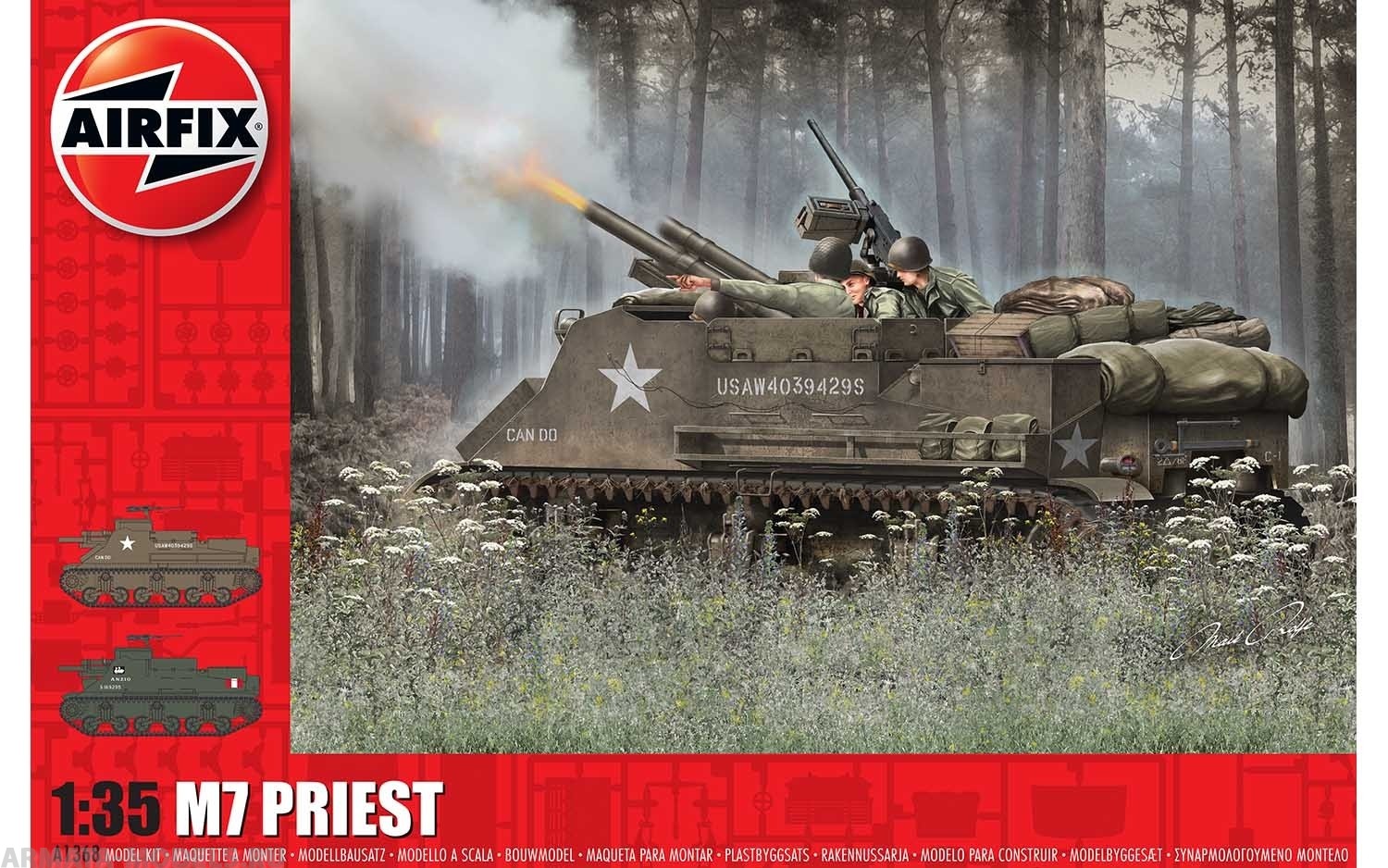 A1368 Сборная модель САУ М7 Priest Airfix