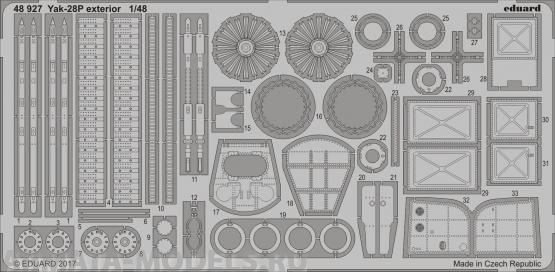 48927 Фототравление для Yak-28P exterior  for Bobcat (Eduard) 1/48