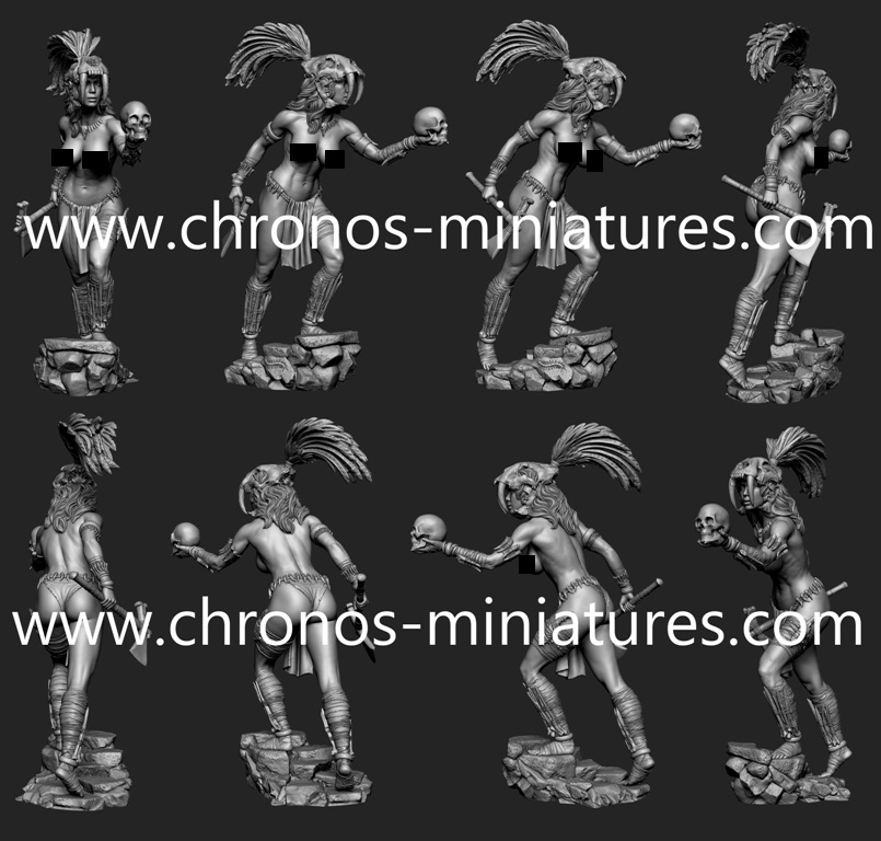 CHM-54293. Миры Фэнтези: Хранительница черепов. Материал - смола. Chronos Miniatures