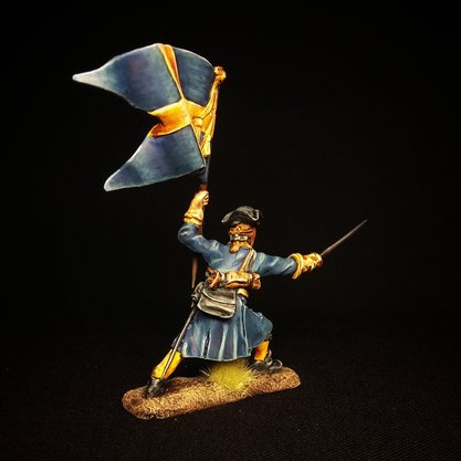 5263ТБ ВИМ, шведский  унтер-офицер со знаменем (Лейб-гвардия), Северная  война, 1/35 Три Богатыря
