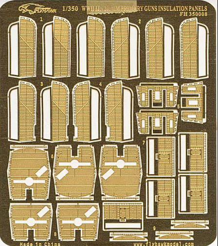 FH350008 Фототравление WW II   IJN 203mm Turret Primary Guns Insulation Panels