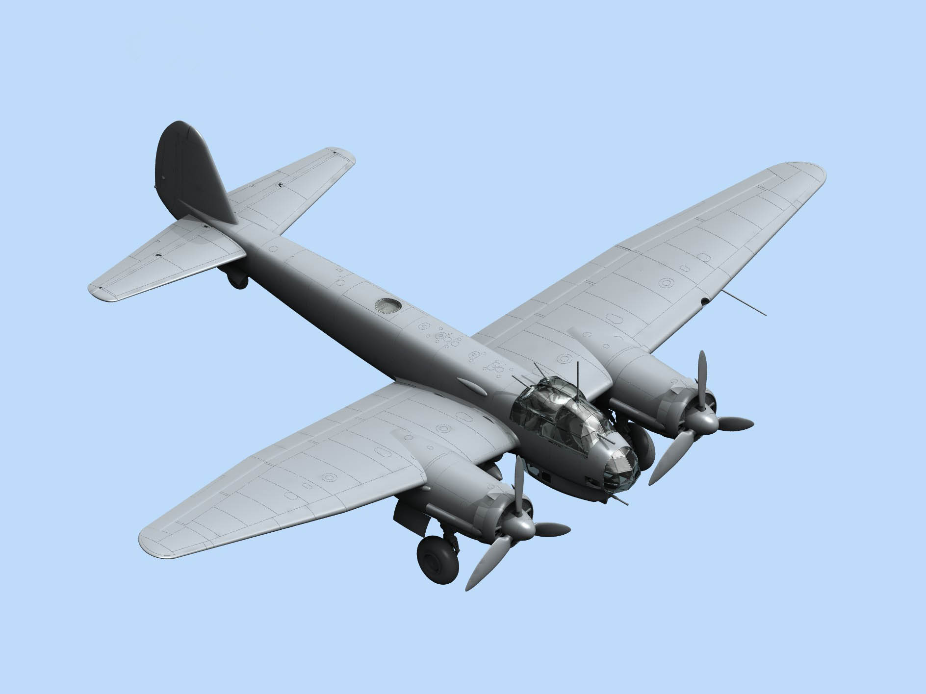 48234 Ju-88A-14, Германский бомбардировщик II МВ ICM