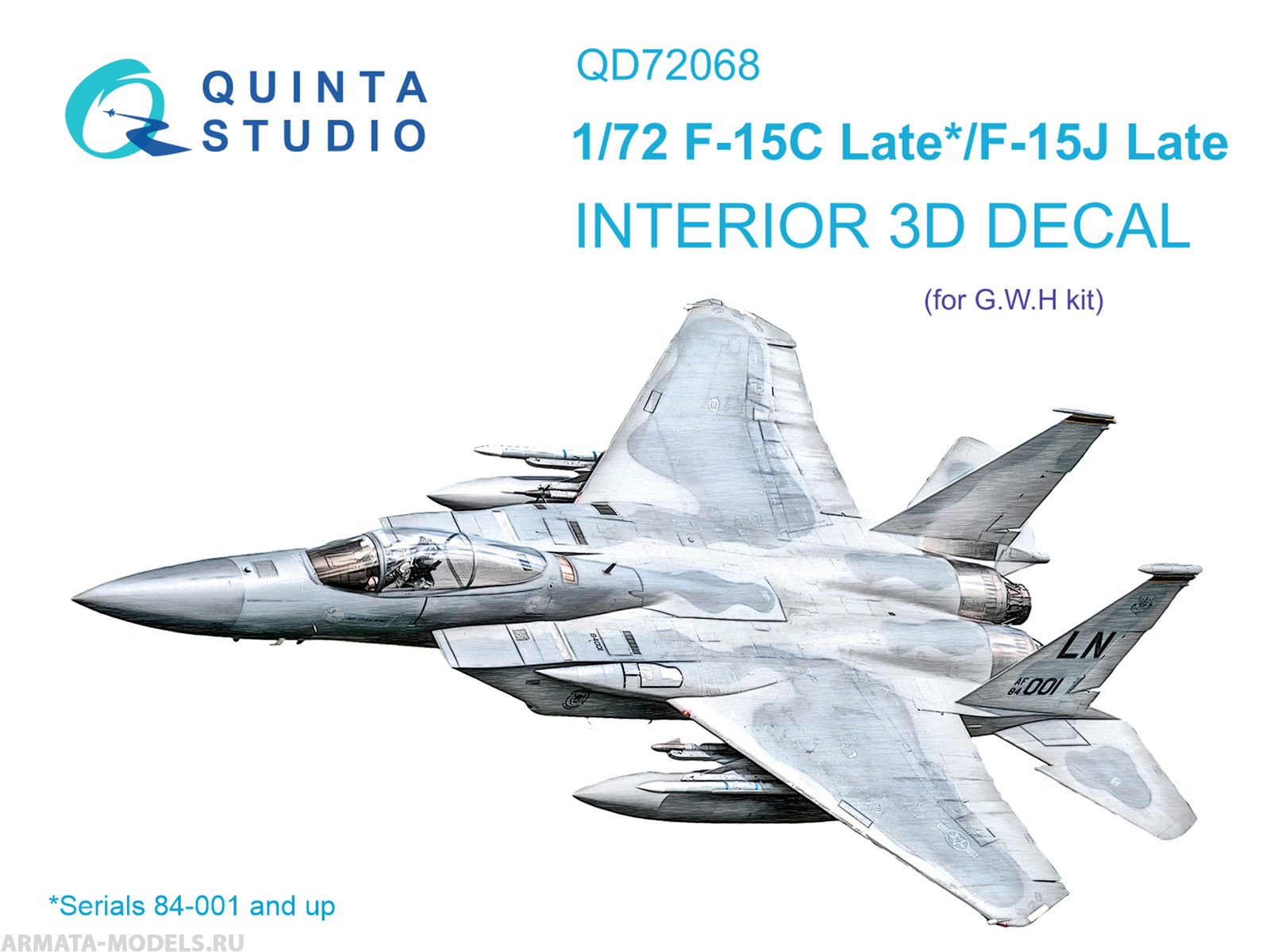 QD72068 3D Декаль интерьера кабины F-15C Late/F-15J Late (GWH)