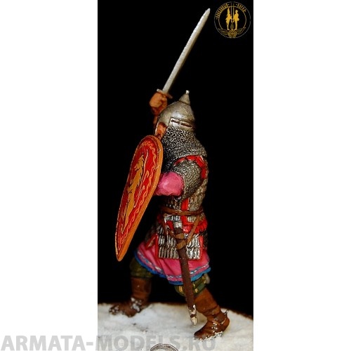 ОП.60.075 Фигура из белого металла Дружинник Александра Невского  Студия Оловянный Парад