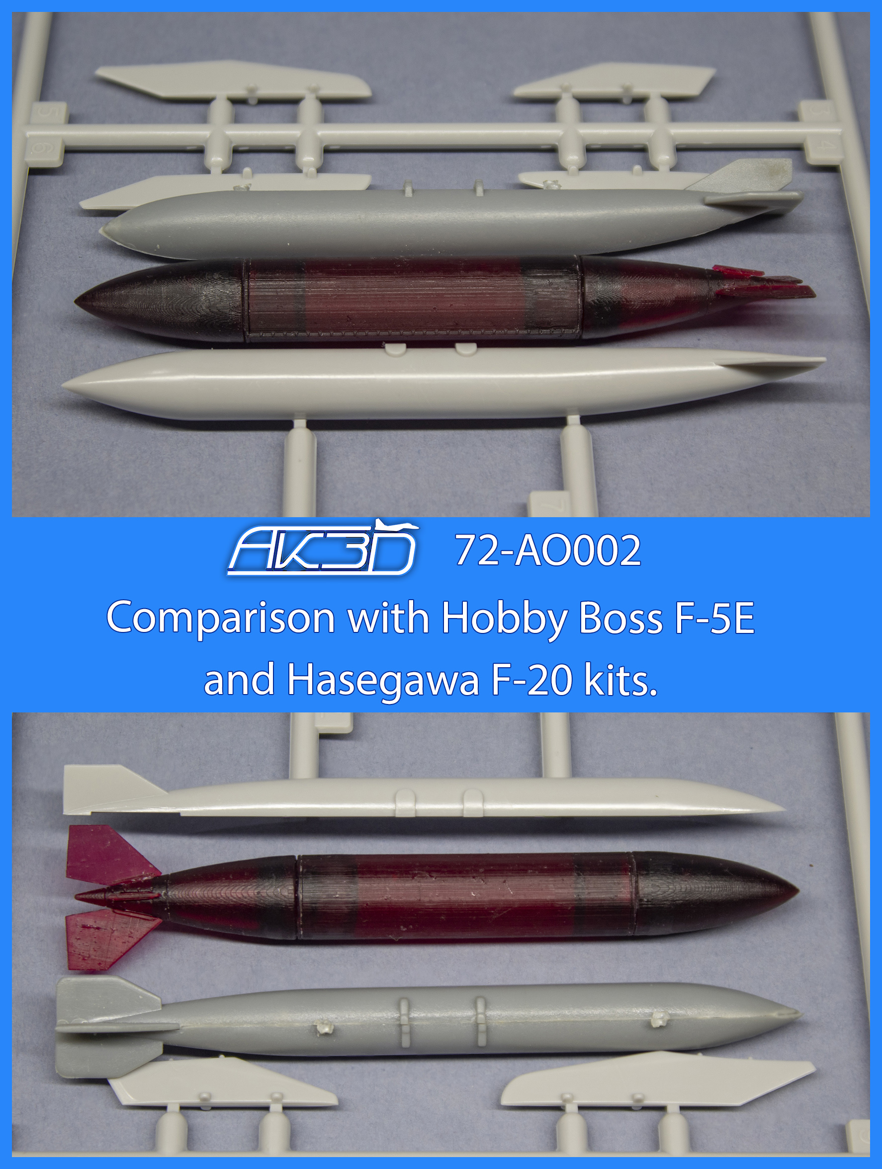 72-AO002 ПТБ (275 галлонов) для F-5E/N/F Tiger II; F-20 Tigershark. 1/72