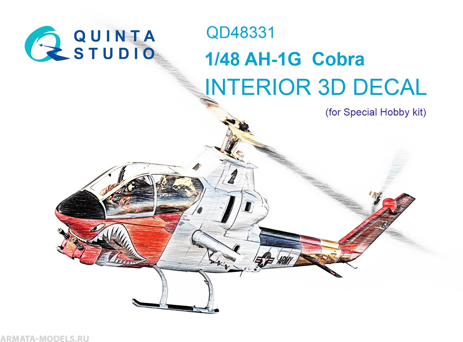 QD48331 3D Декаль интерьера кабины AH-1G (Special Hobby)