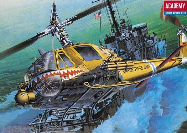 12112  Игрушка  вертолёт  UH-1C HUEY "FROG" Academy