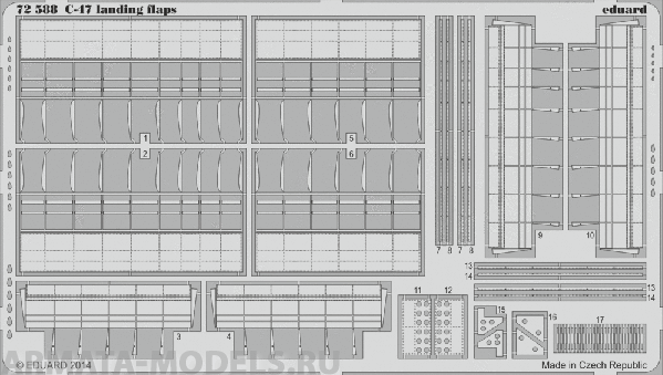 72588ED  C-47 landing flaps (for Airfix kit) 1/72