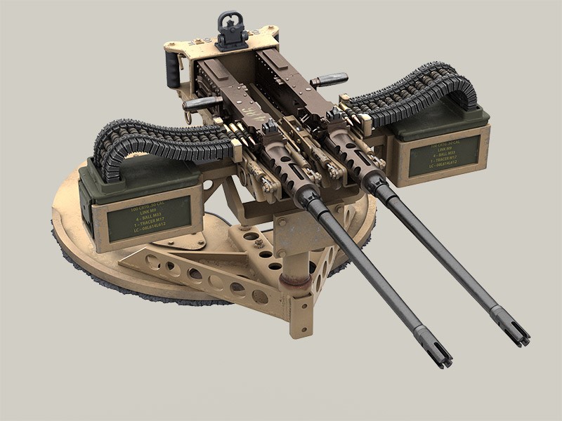 LRE35290 Спаренная установка пулеметов 50 калибра M2E2 (M2A1) Браунинг для автомобилей повышенной проходимости ( Хаммер и тд) и бронетехники