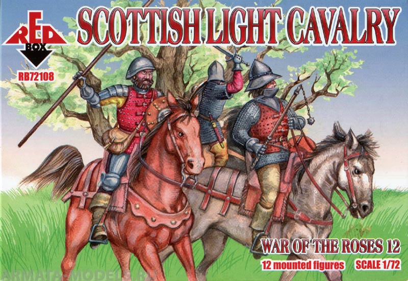 RB72108 Фигуры War of the Roses 12. Scottish Light Cavalry Red Box