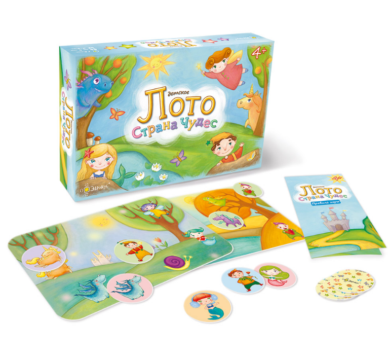 BG12003EUR Игра настольная Лото детское.Страна чудес