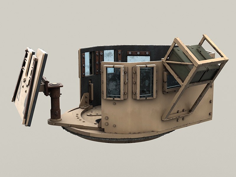 LRE35292 Шестиугольная бронированная башня с боковым сварным кронштейном для боеприпасов 