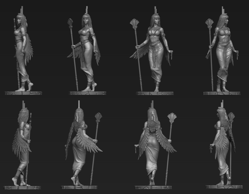 CHM-54133(M). Египетская богиня Исида. 54 мм. Материал - белый металл. Chronos Miniatures