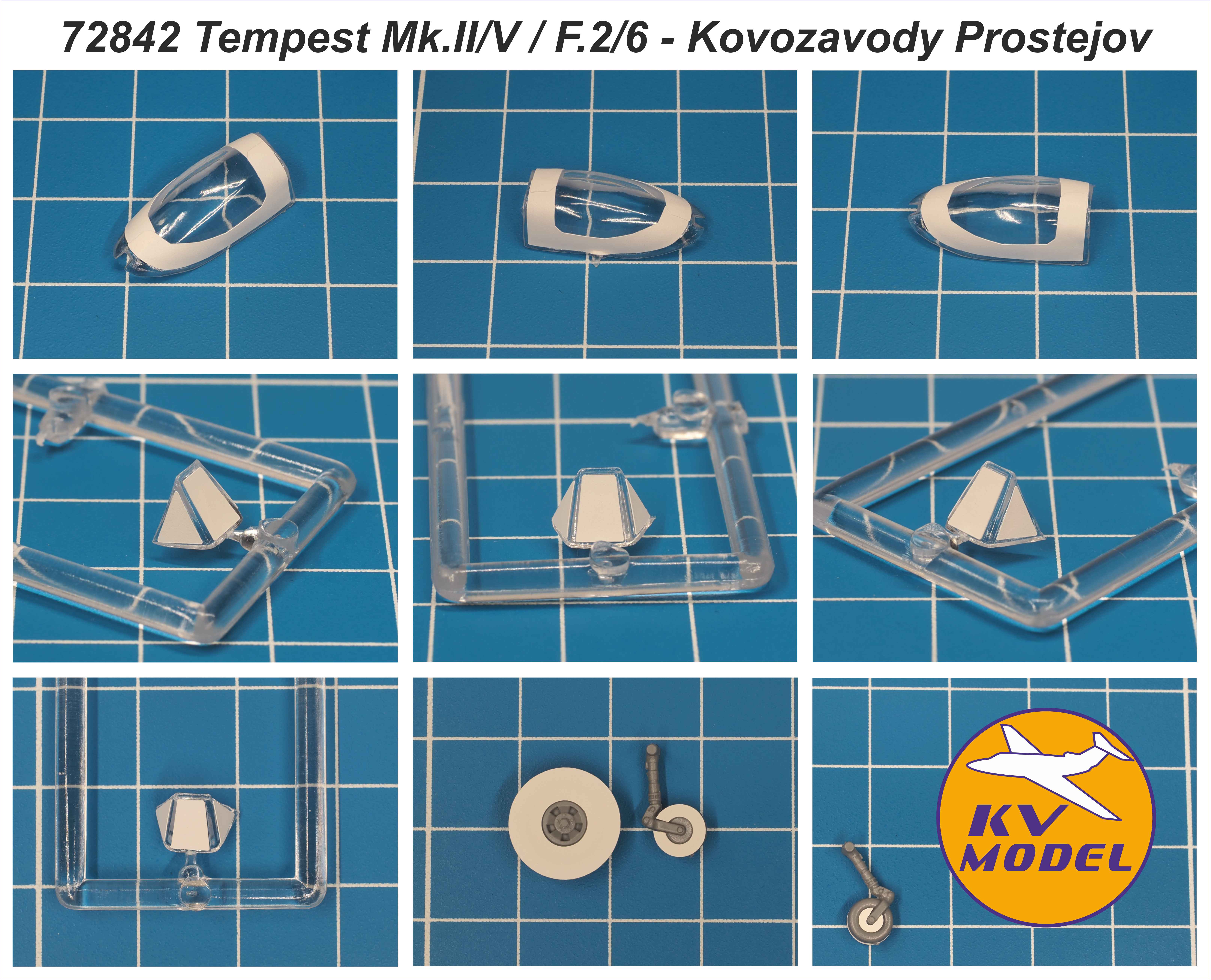 72842KV Окрасочная маска Hawker Tempest Mk.II / Mk.V / F.2 / F.6 (Kovozavody Prostejov #KPM0226, #KPM0227, #KPM0228, #KPM0252, #KPM0225, #KPM0224, #KPM0223, #KPM0222, #KPM0221, #KPM0220, #KPM0219)  + маски на диски и колеса