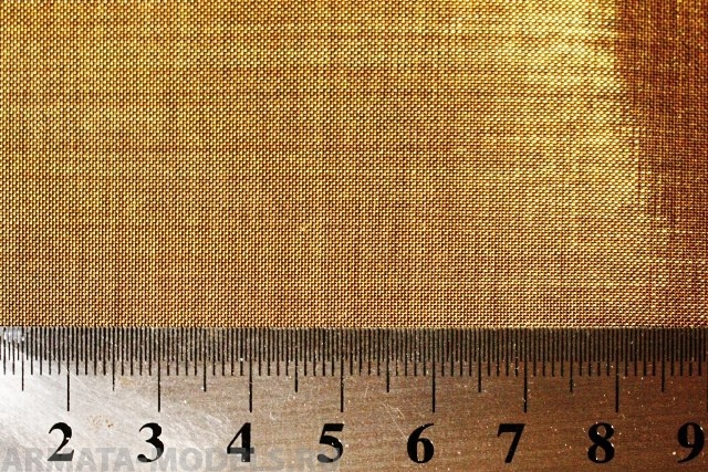 AH0050 Сетка латунная плетеная, ячейка 0,10 мм 10х20 см