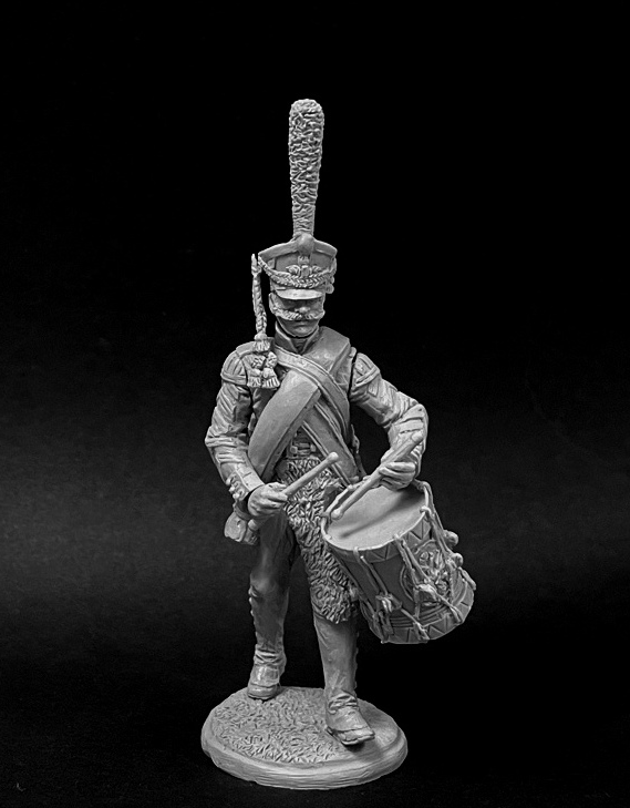 CHM-54252(M). Барабанщик гренадерских полков и рот (2 варианта головы), Россия 1812-14 гг. 54 мм. Материал - белый металл. Chronos Miniatures