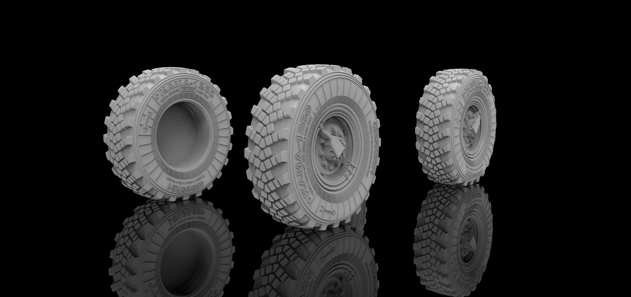 AM3637 Колеса под нагрузкой К-4350 Мустанг, 1/35