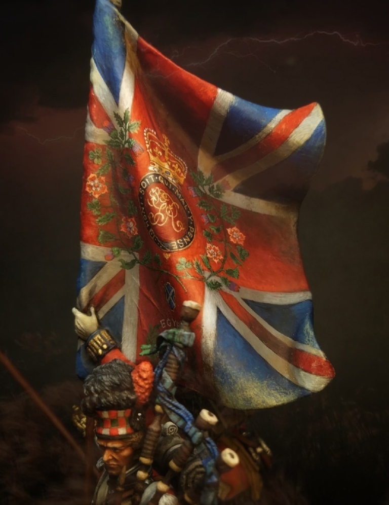 VD-54007(M). Знаменосец 42-го (Королевских Шотландских горцев) пехотного полка quot;Черная Стражаquot;, 1815 г. 54 мм. Материал - белый металл. Chronos Miniatures