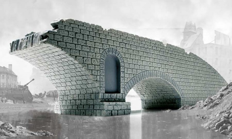 A75012 Сборная модель здания Narrow Road Bridge Broken Span Airfix