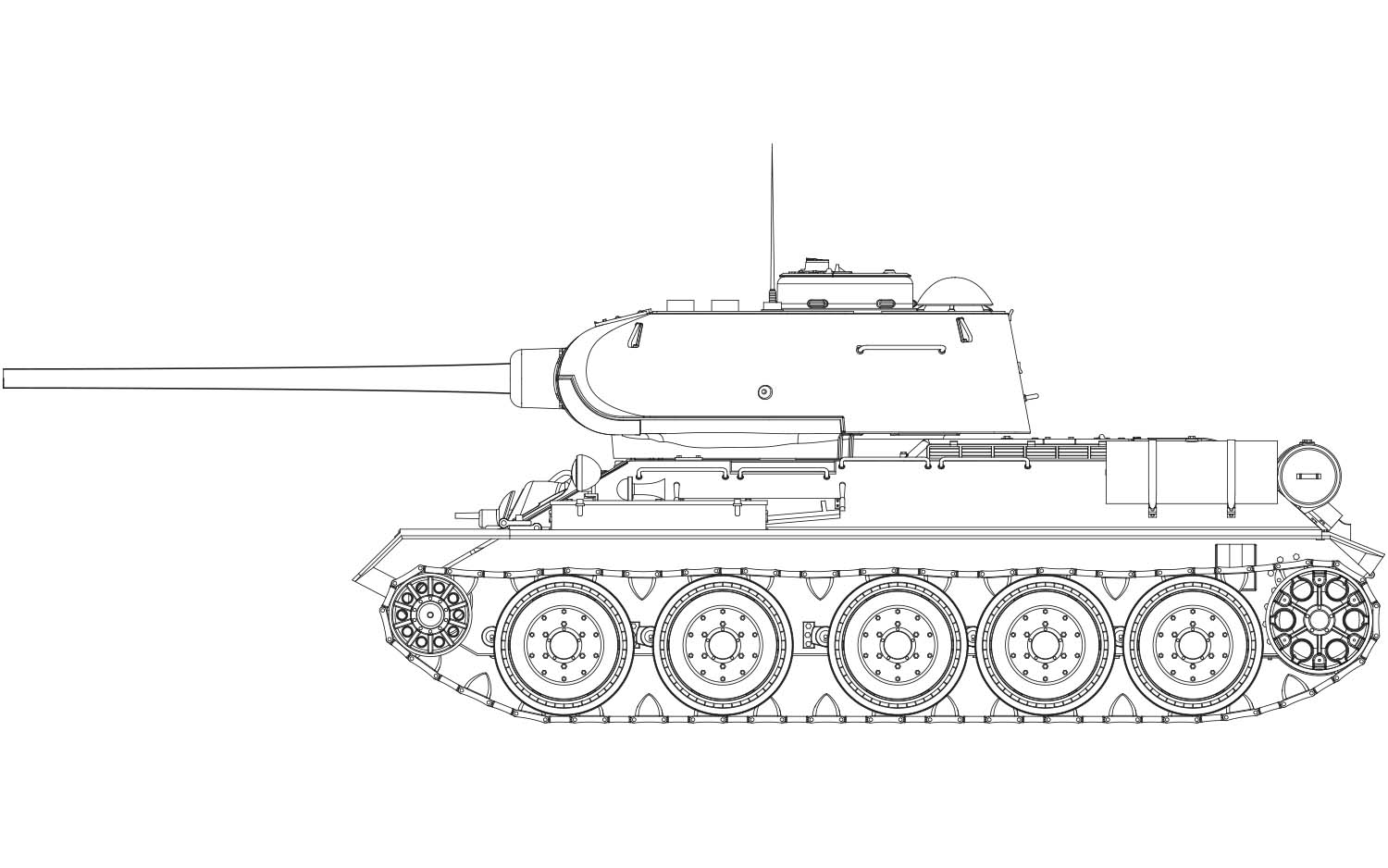 Рисунок танка боком