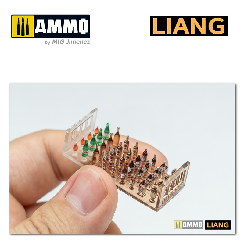 LIANG-0416 Набор декораций 3D-Print Model Glass Wine Bottle x 36