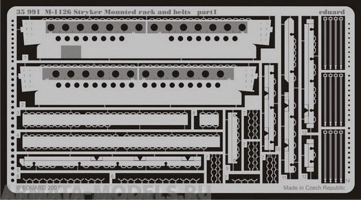 35991ED Фототравление: M-1126 Mounted rack and belts 1/35
