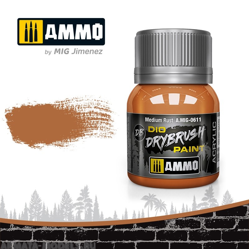 AMIG0611 Ammo Mig Краска акриловая DRYBRUSH  MEDIUM RUST