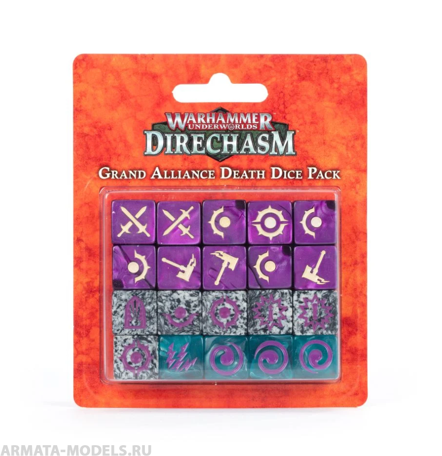 110-14GW Набор кубиков Великий Альянс Смерти (Warhammer Underworlds: Direchasm Grand Alliance Death Dice Pack)