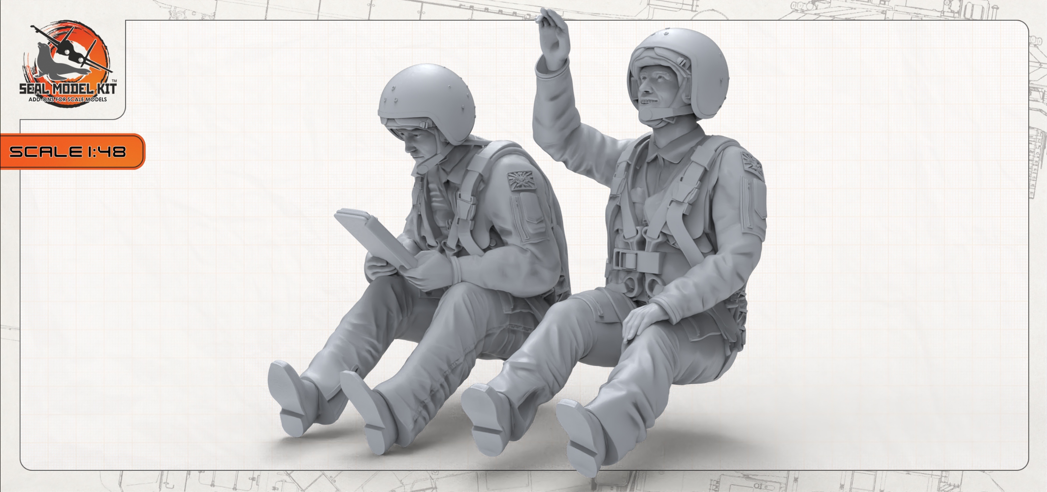smk48060 Набор пилотов в кабине (2 фигуры) (Не для свободной продажи) Seal Model Kit