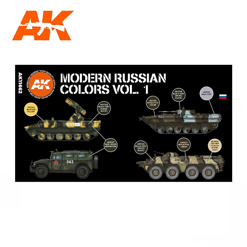 AK11662 Набор красок MODERN RUSSIAN COLOURS VOL 1 3G
