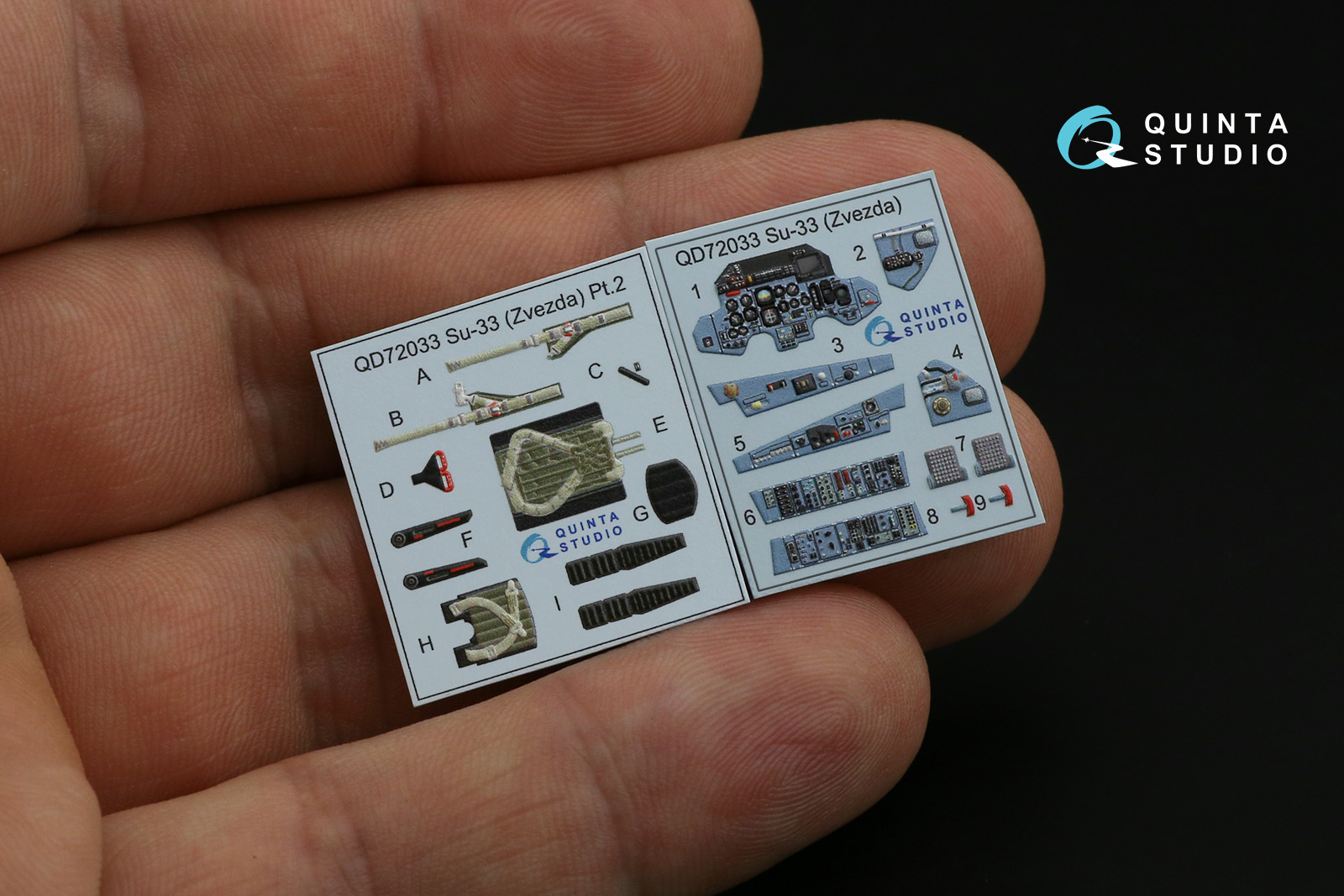 QD72033 3D Декаль интерьера кабины Су-33 (Звезда)