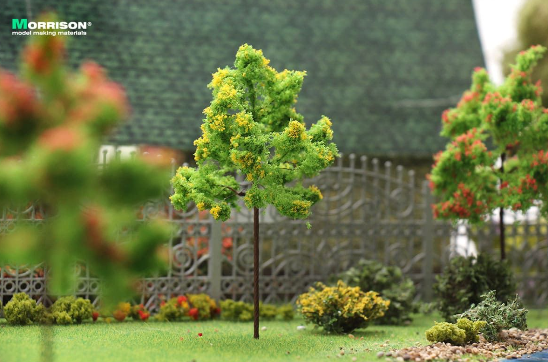 011dcv013 Желтое цветущее дерево для макета. Высота 10 см.