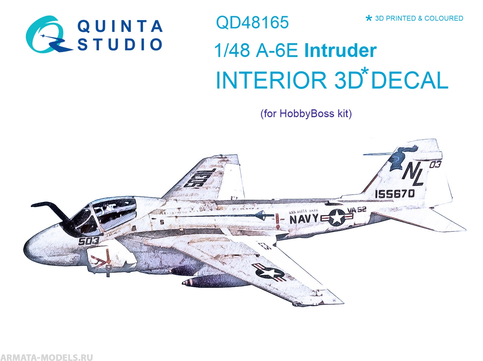 QD48165 3D Декаль интерьера кабины A-6E Intruder (для модели HobbyBoss)
