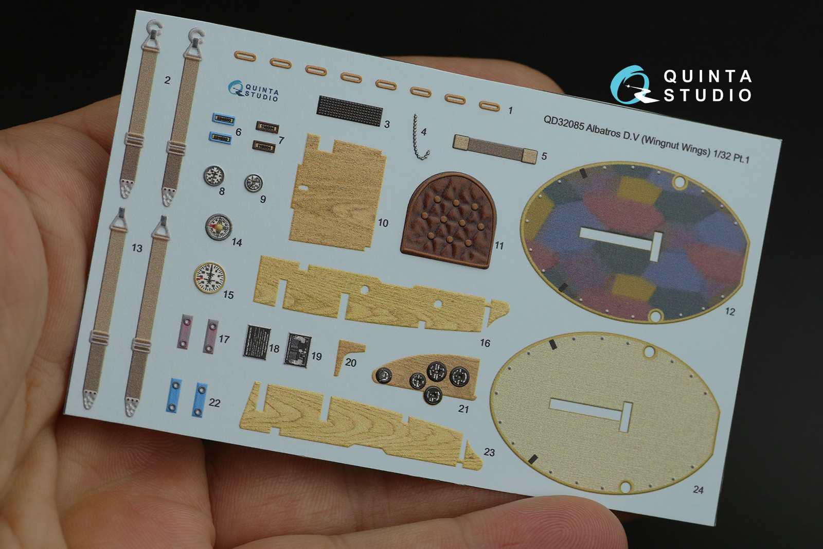 QD32085 3D Декаль интерьера кабины Albatros D.V (Wingnut Wings)