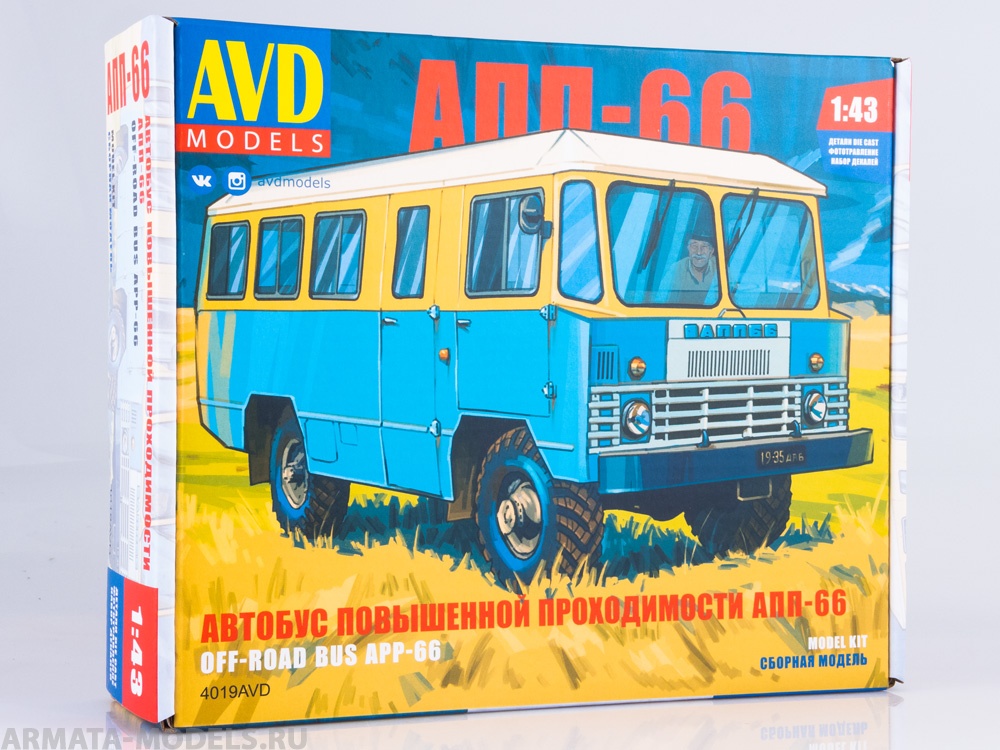 4019AVD Сборная модель Автобус повышенной проходимости АПП-66 AVD Models